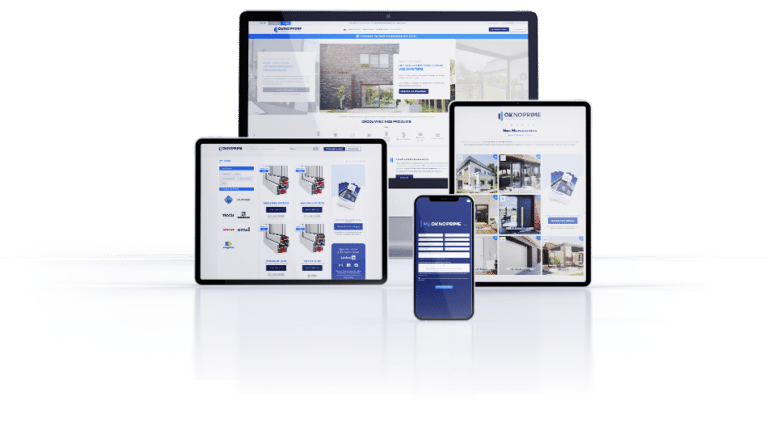visuel mockup site plateforme oknoprime sur tablette PC et smartphone