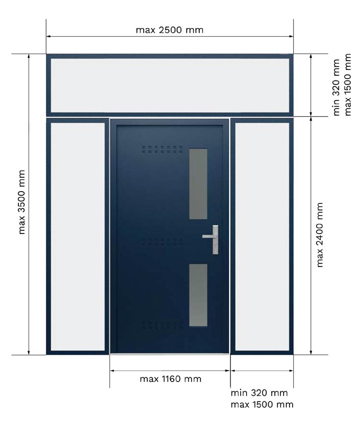 porte entree aluminium tierce imposte